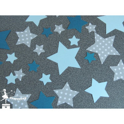 Sachet de confetti étoile bleu pastel, gris et pétrole