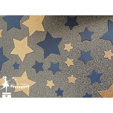 Sachet de confetti étoile bleu marine et doré