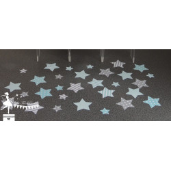 Sachet de confetti étoile bleu pastel et gris clair