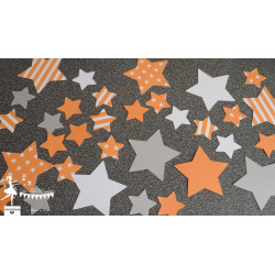 Sachet de confetti étoile orange gris et blanc