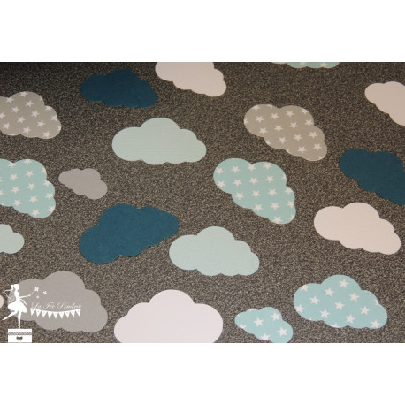 Sachet de confetti nuage bleu pastel gris et pétrole