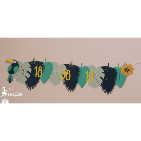 Guirlande de fanions à thème TROPICAL Toucan