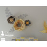 Décoration fleurs 3D jaune, gris et argent LOT de 3