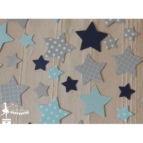 Sachet de confetti étoile bleu pastel, gris et marine