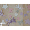 Sachet de confetti fée papillon et étoile rose, mauve et blanc